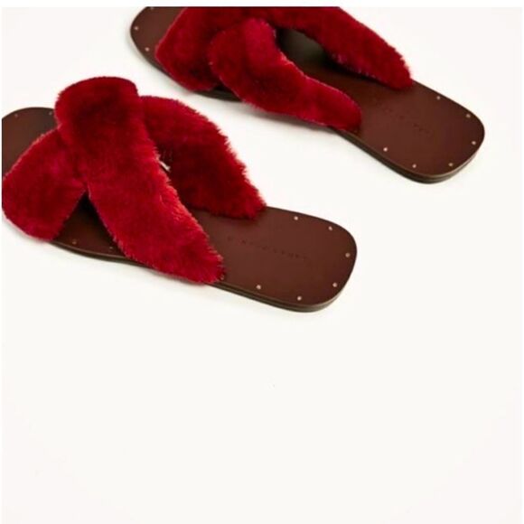 Zara Faux Fur Criss Cross Flat Slides-Size 37/6.5-7 - Picture 5 of 15